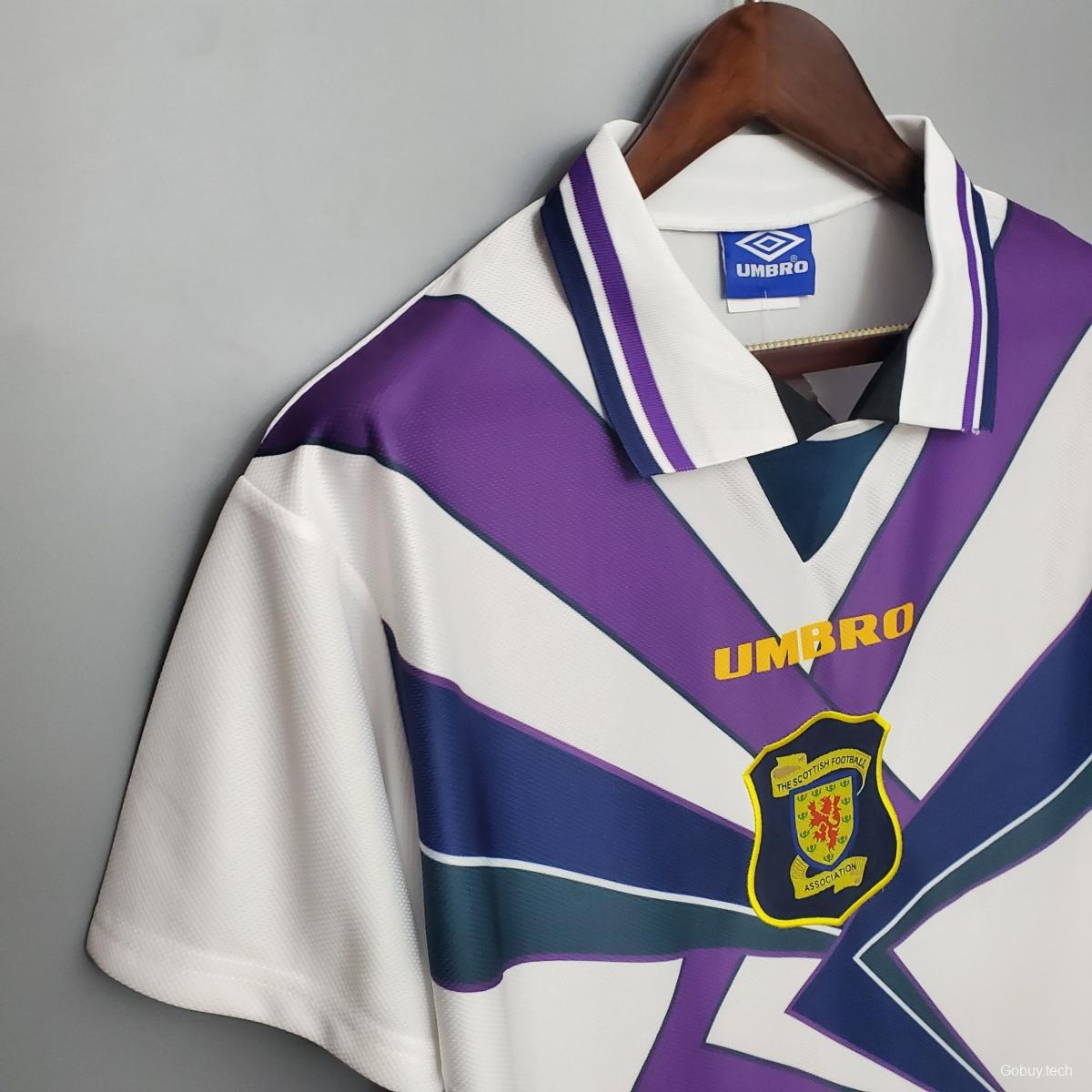 Retro Scotland 94/96 White Soccer Jersey