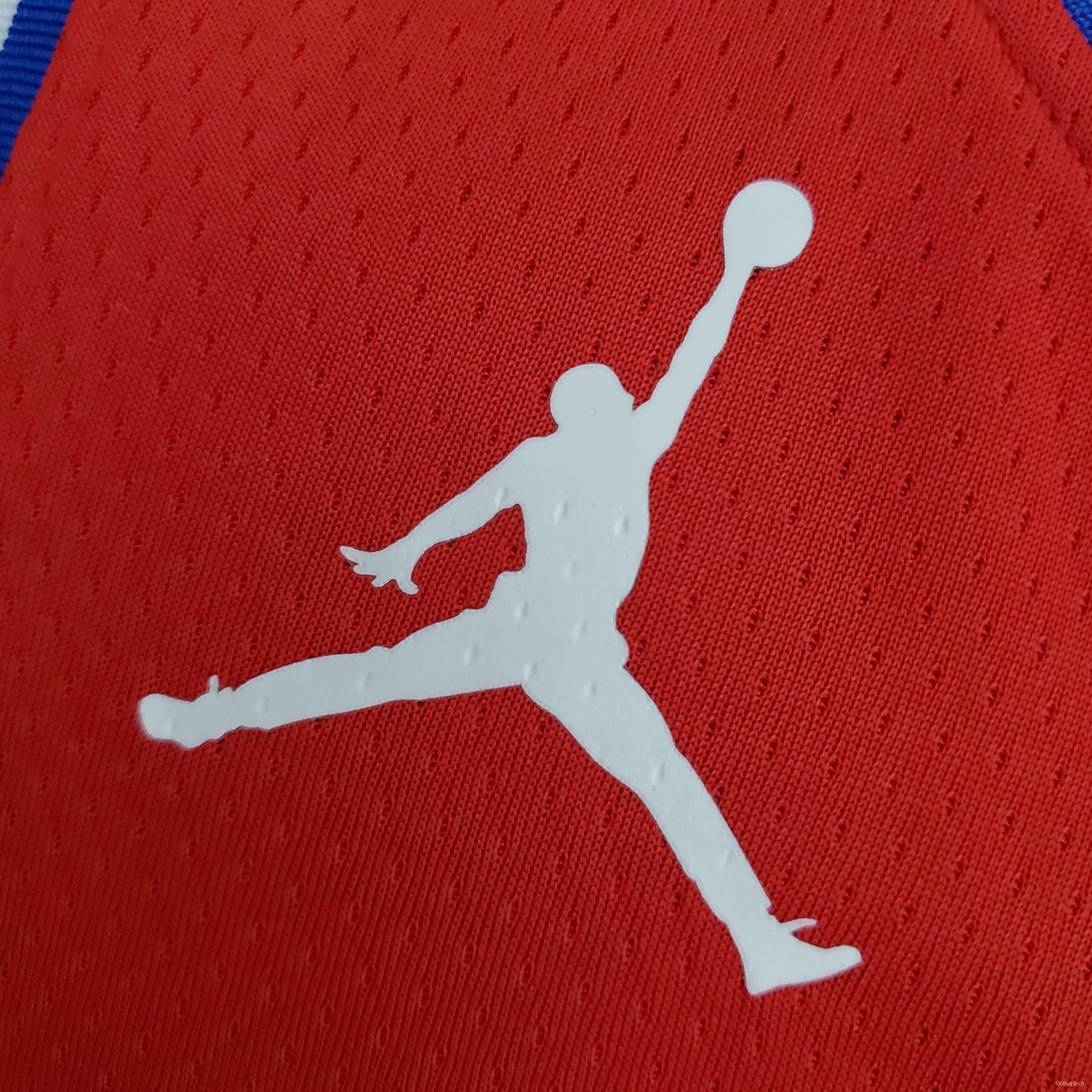 2021 MAXEY#0 76ers Jordan Themed Red NBA Jersey