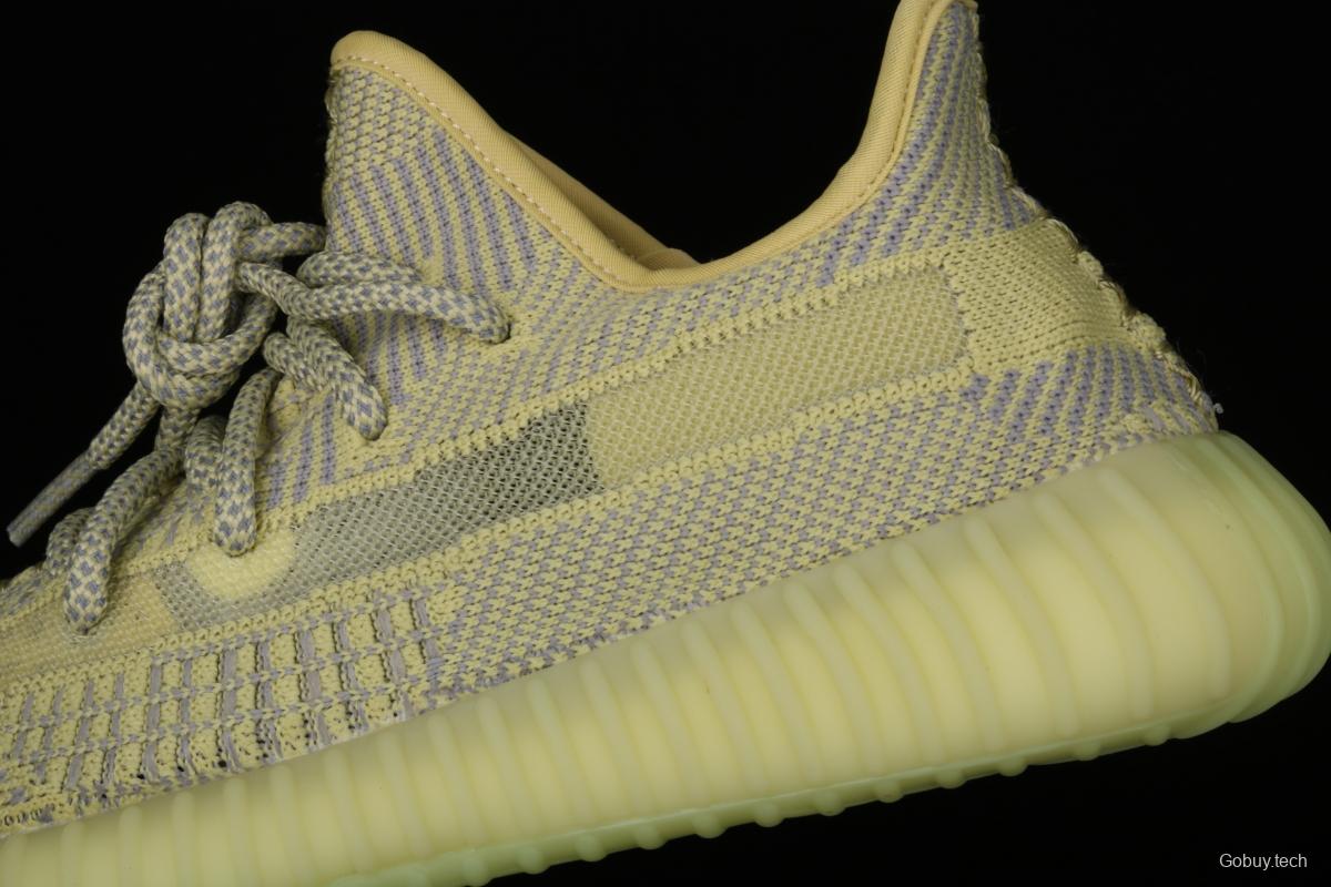 Adidas Yeezy 350 Boost V2 FQ9009 das coconut 350 second generation hollowed-out lemon yellow color matching