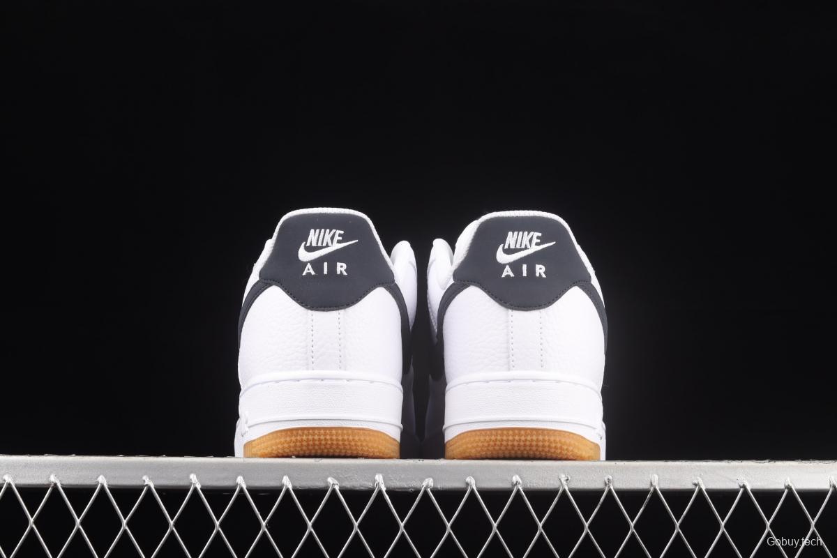 NIKE Air Force 1x07 Low white and black raw rubber classic low-top casual board shoes CI0057-100