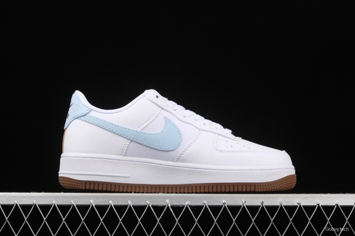 NIKE Air Force 1x07 canvas spliced low-top casual board shoes CZ0338-100