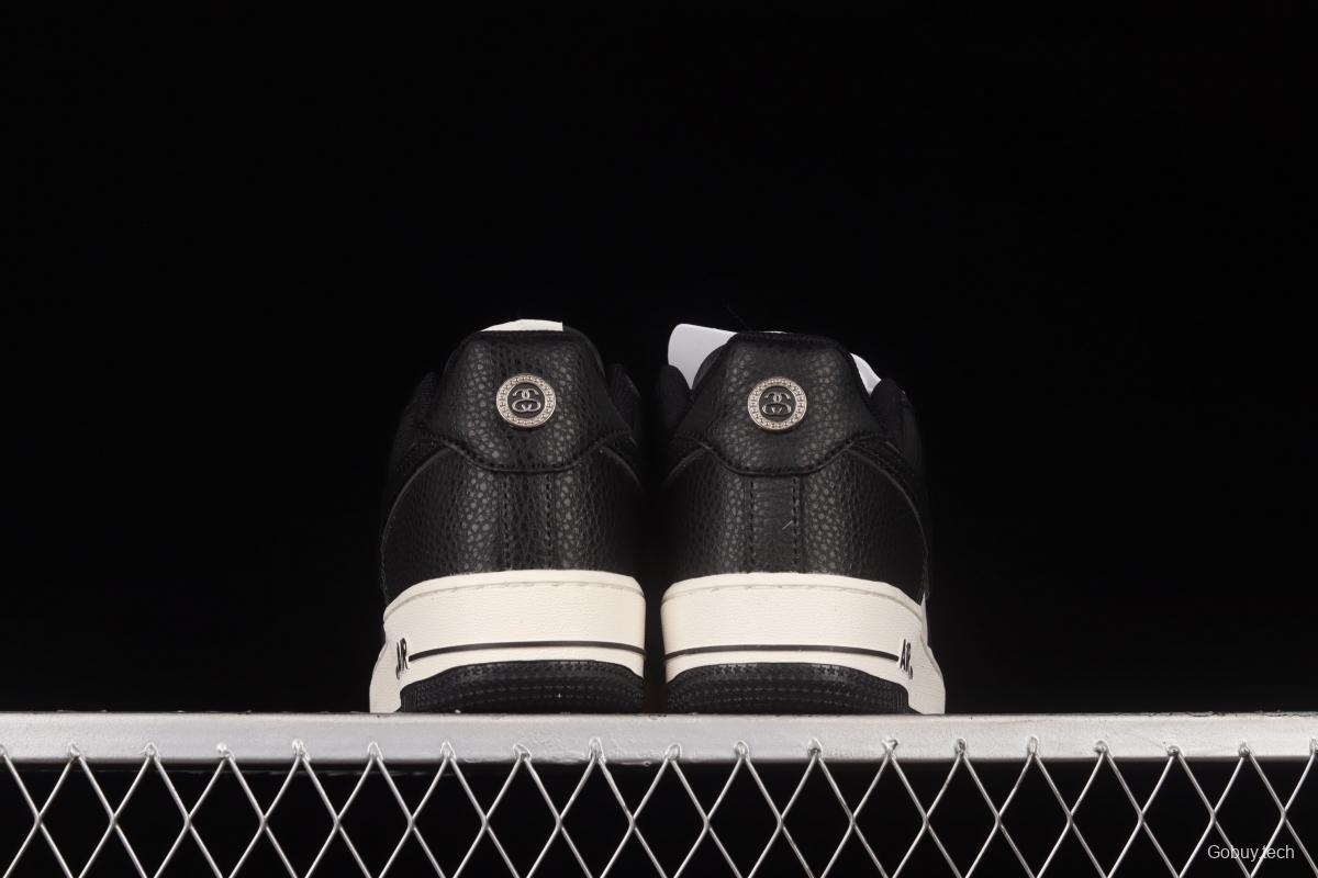 Stussy x NIKE Air Force 1 Low Stussy co-signed black and white reflective star low-top casual board shoes ST2022-618