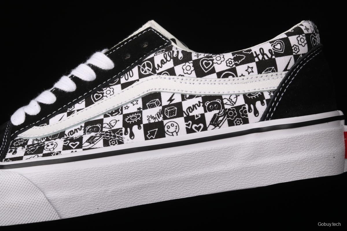 Vans Old Skool Vance black and white graffiti printed low upper canvas board shoes VN000D3HY28