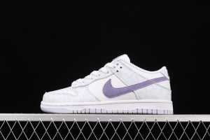 NIKE SB DUNK Low Prm white light purple color SB buckle rebound fashion leisure board shoes DM9467-500