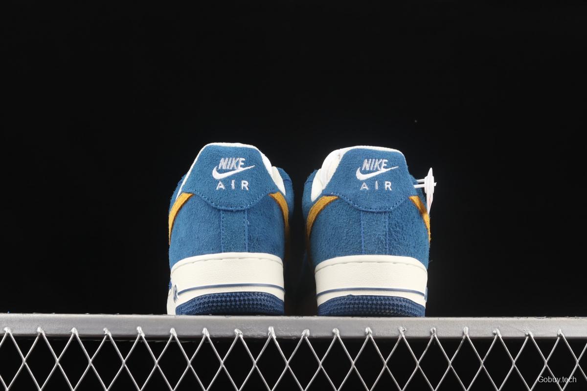 NIKE Air Force 1x07 Low blue, white and yellow color low-top casual board shoes BQ8988-103