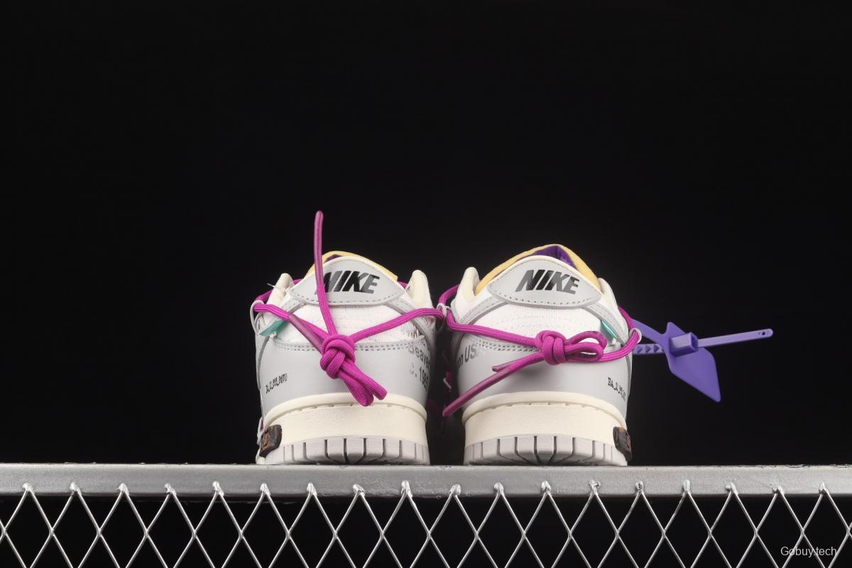 OFF-White x NIKE DUNK Low OW white gray leisure sports skateboard shoes DM1602-111,