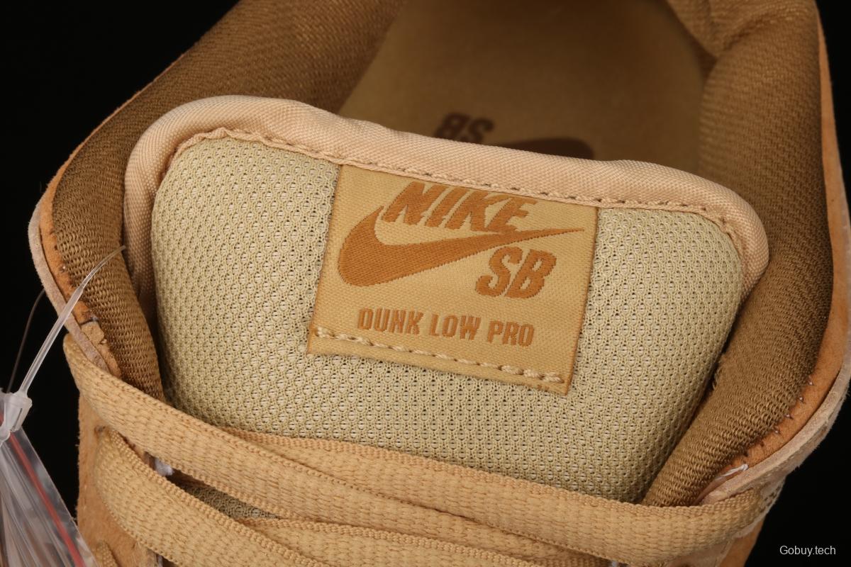 NIKE SB DUNK Low Pro wheat color deciduous yellow low-top sports skateboard shoes 883232-700