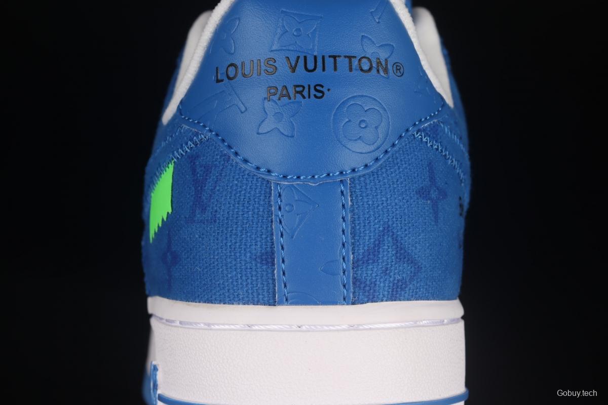 NIKE Air Force 1x07 Low LV printed canvas spliced low-top casual board shoes LA2314-103