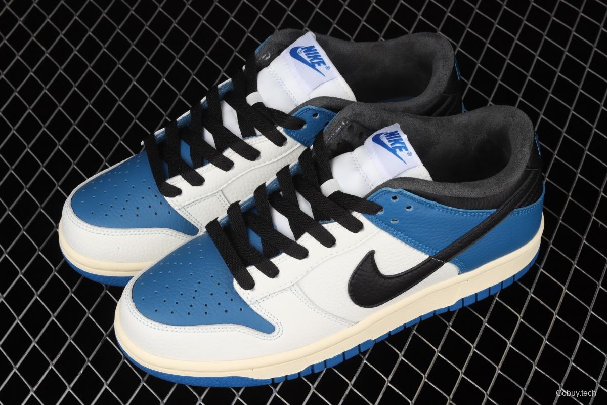 NIKE SB DUNK Low white, blue and black hook SB smash rebounds low upper board shoes DH0957-105