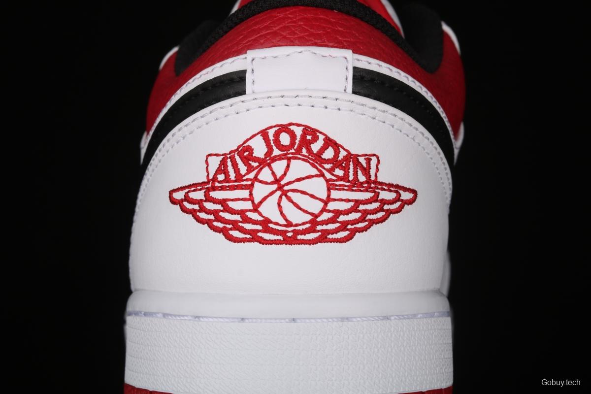 Air Jordan 1 Low white, black and red culture leisure sports shoes 553558-118