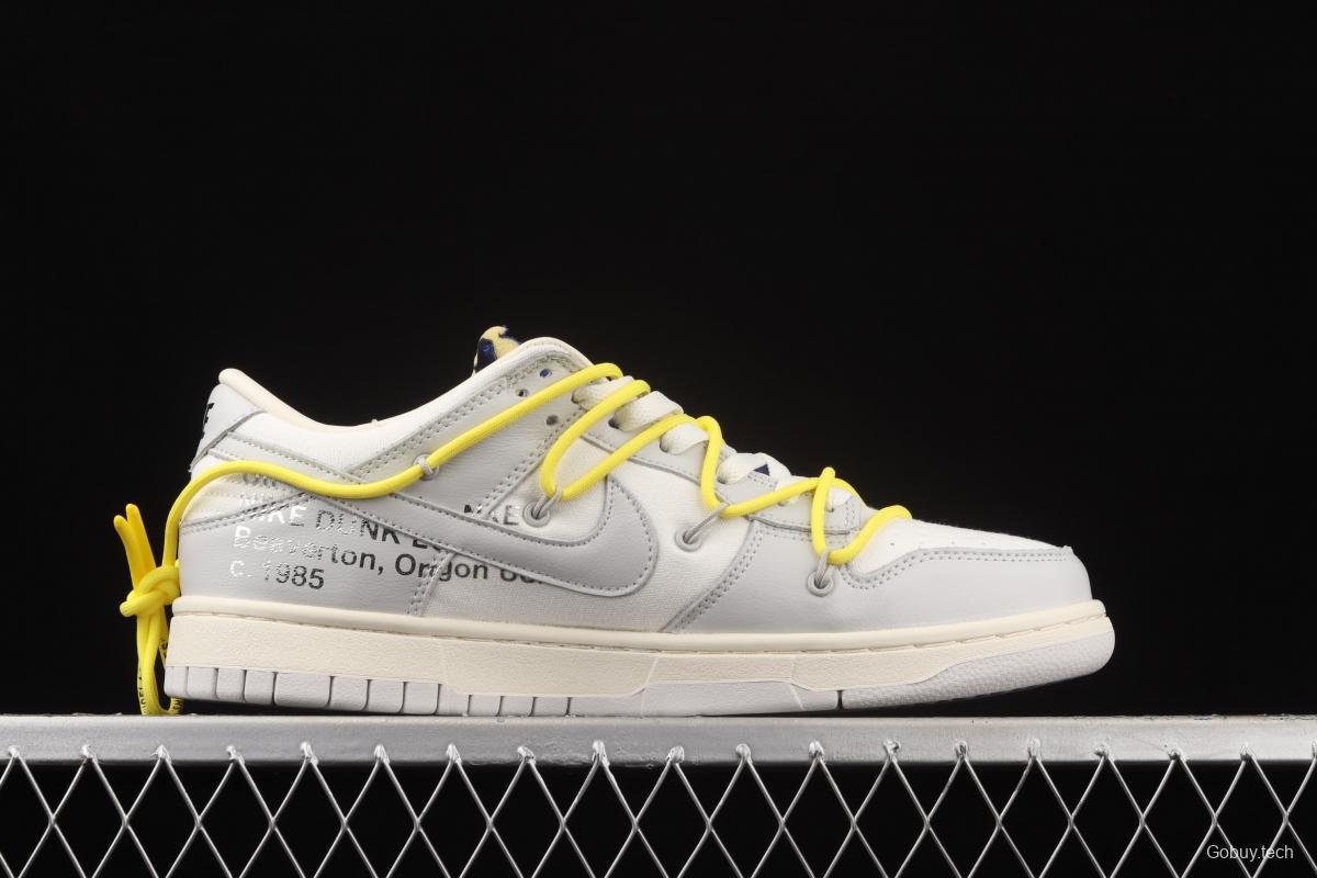 OFF-White x NIKE DUNK Low 04 of 50 OW grey leisure sports skateboard shoes DM1602-120