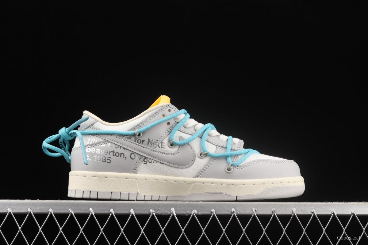 OFF-White x NIKE DUNK Low OW white gray leisure sports skateboard shoes DM1602-115