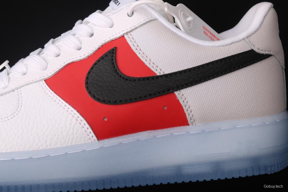 NIKE Air Force 1 Low white and red stitched transparent soles and low upper casual board shoes CT2295-110,