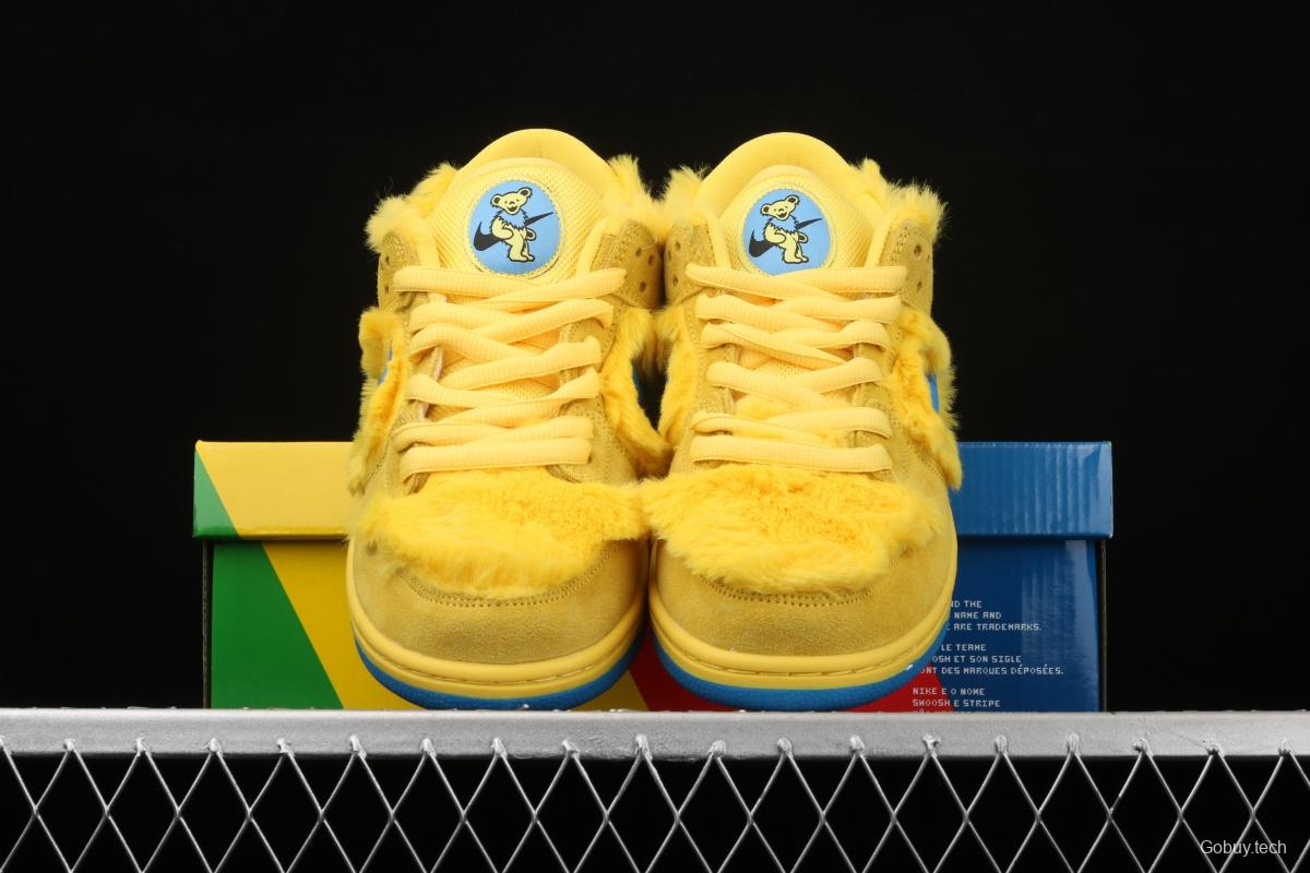 Grateful DeAdidas x NIKE SB DUNK Low Yellow Bear joint style yellow and blue bear sports skateboard shoes CJ5378-700