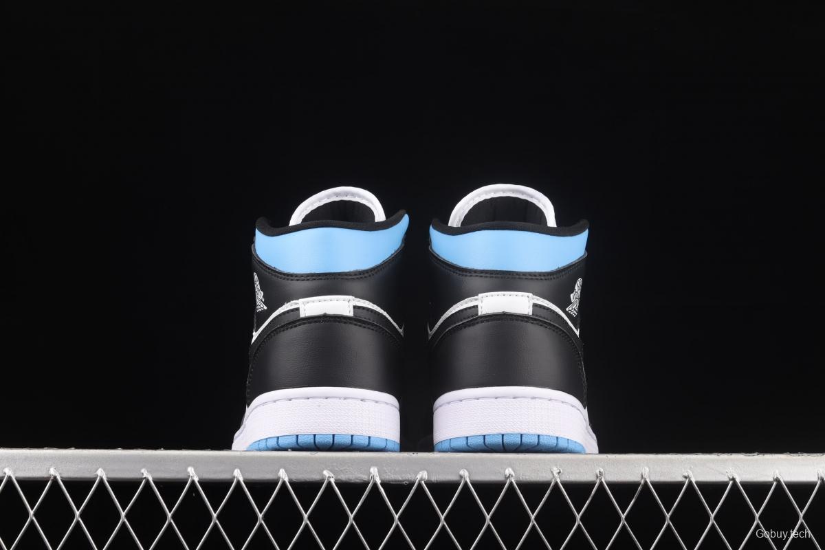 Air Jordan 1 Mid SE black, white and blue BQ6472-102