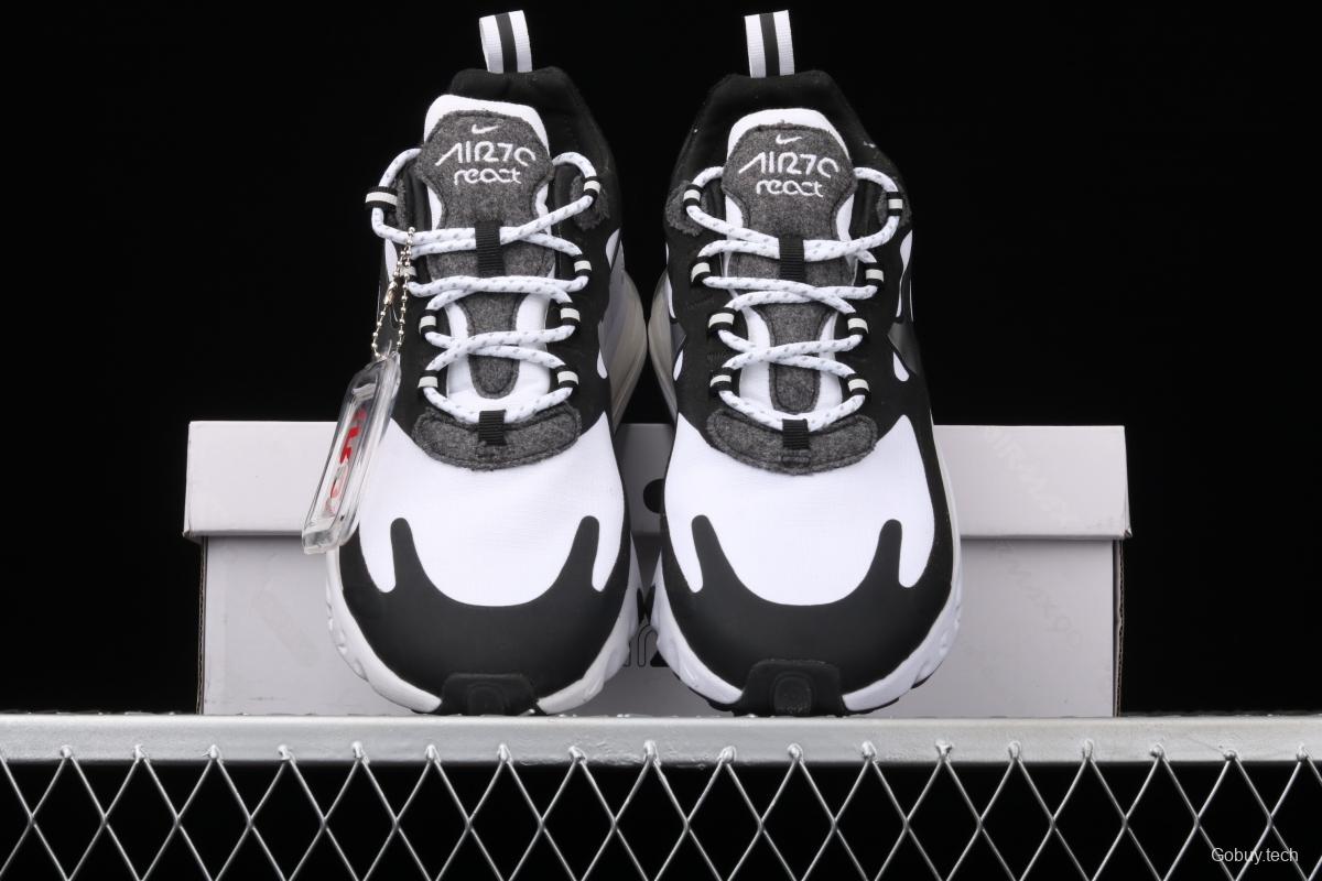 NIKE Air Max 270React new high frequency mesh hollowing out function half-palm air cushion running shoes CQ4805-101,