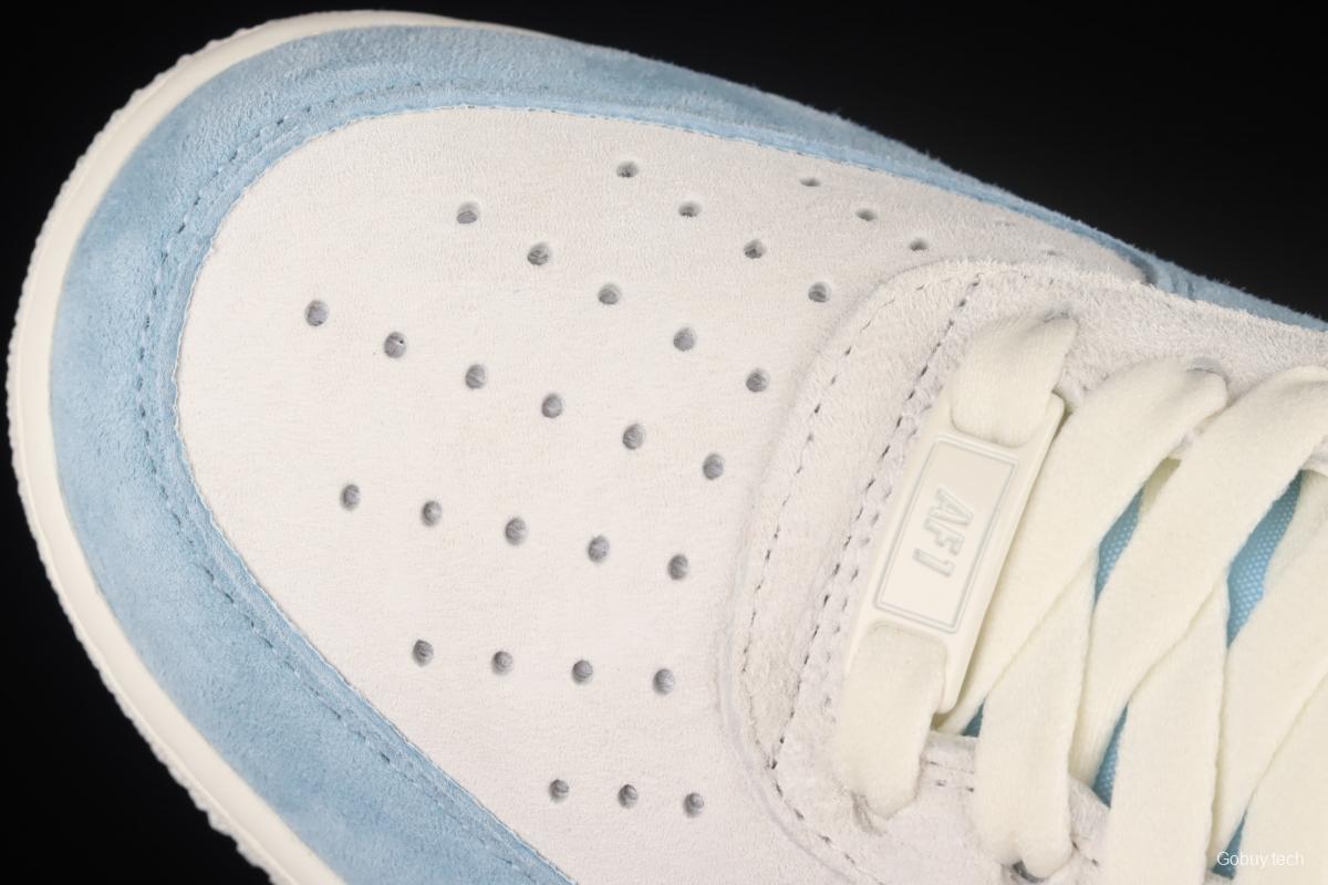 NIKE Air Force 1x07 light gray-blue color matching low-top casual board shoes LZ6699-523