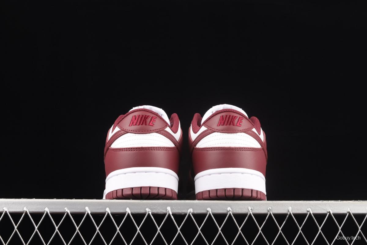 NIKE SB DUNK Low Prm wine red and white color SB buckle rebound fashion leisure board shoes DD1503-108