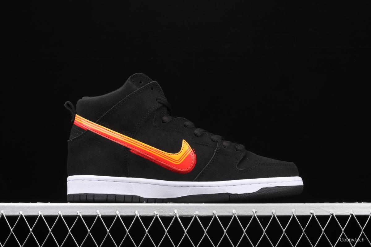 NIKE SB DUNK High road trip black orange yellow hook high top casual skateboard shoes BQ6826-003