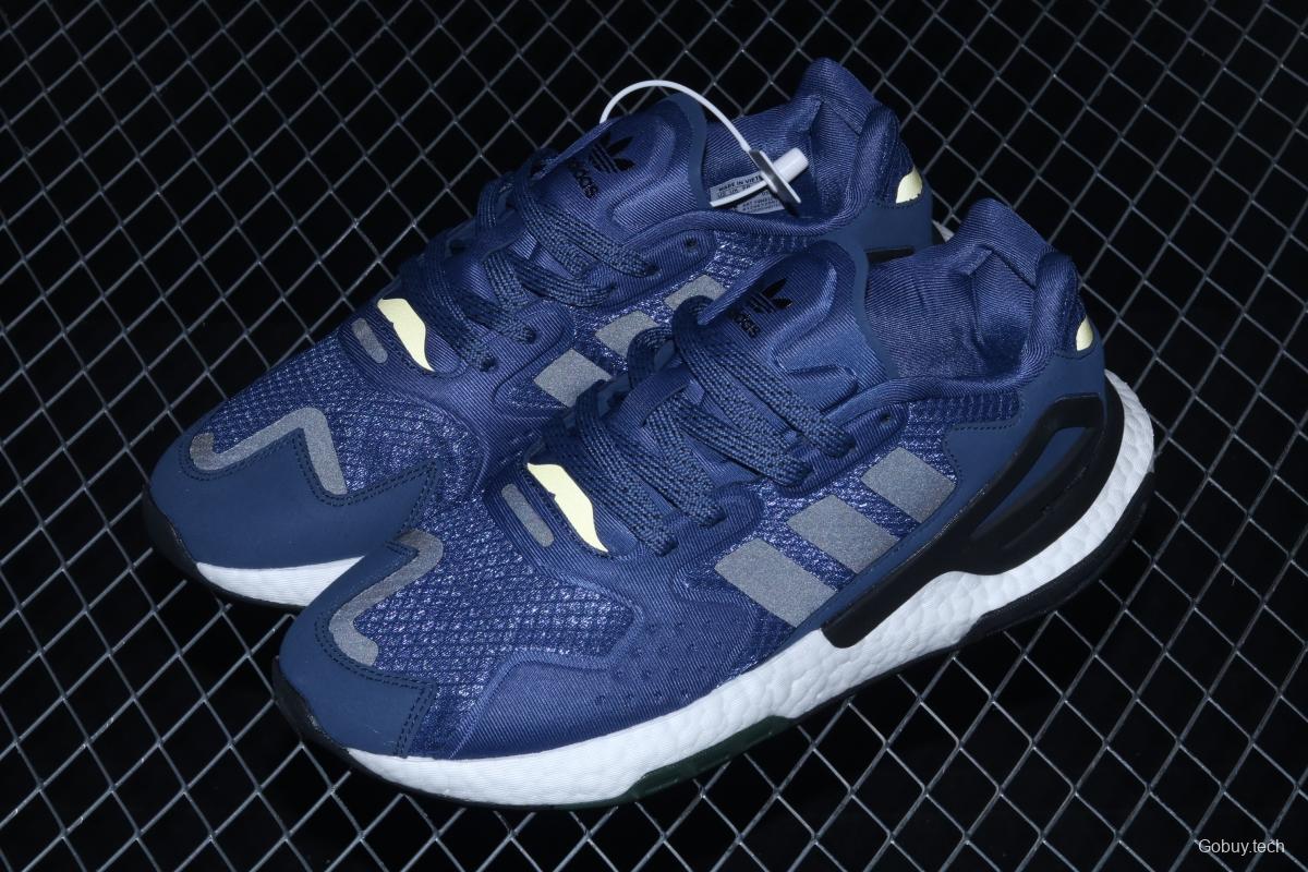 Adidas Day Jogger Boost FW4832's new Nightwalker second-generation leather 3M reflective popcorn vintage running shoes