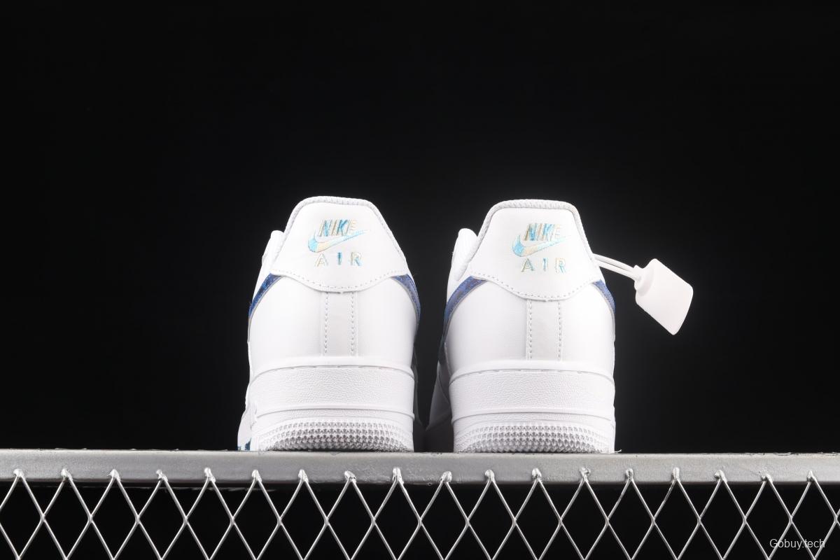 NIKE Air Force 1x 07 Lx graffiti white and blue low upper shoes 314192-117