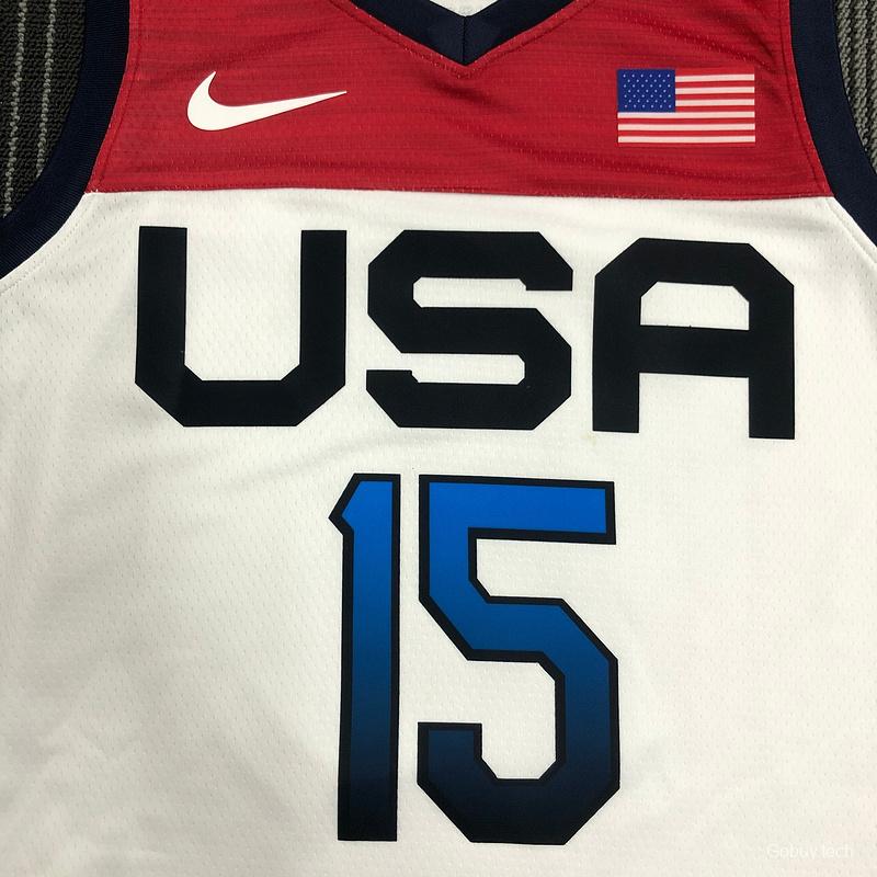 Thai Version Men's Devin Booker White USA Basketball Player Jersey