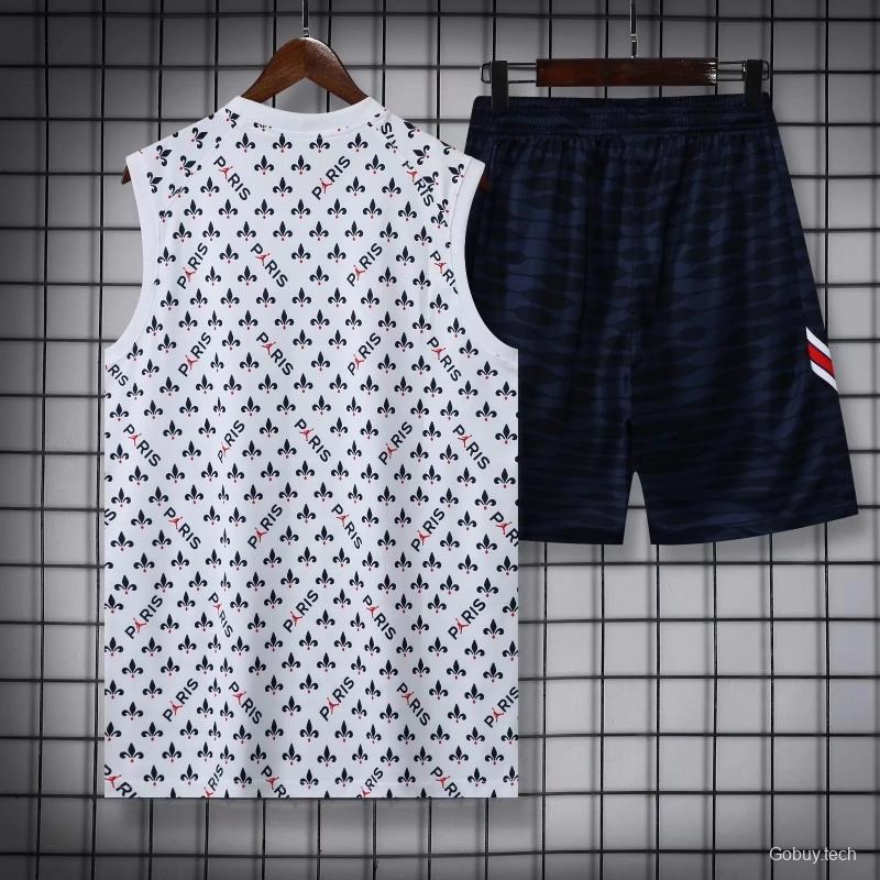 22/23PSG White Flower Dot Pre-Game Training Jersey Vest