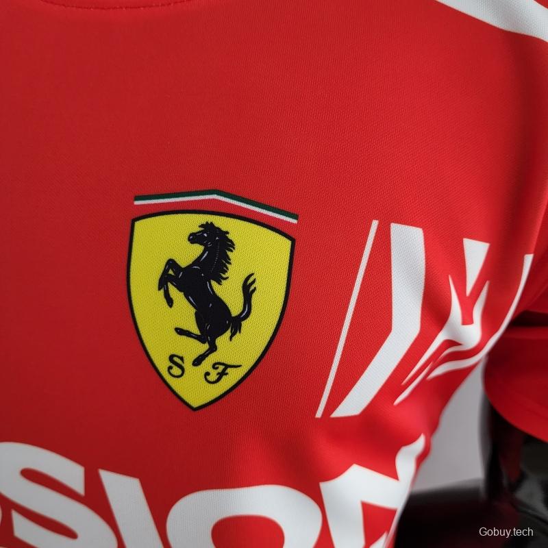 2022 F1 Ferrari  RED T-shirts Full Sponsor #0007