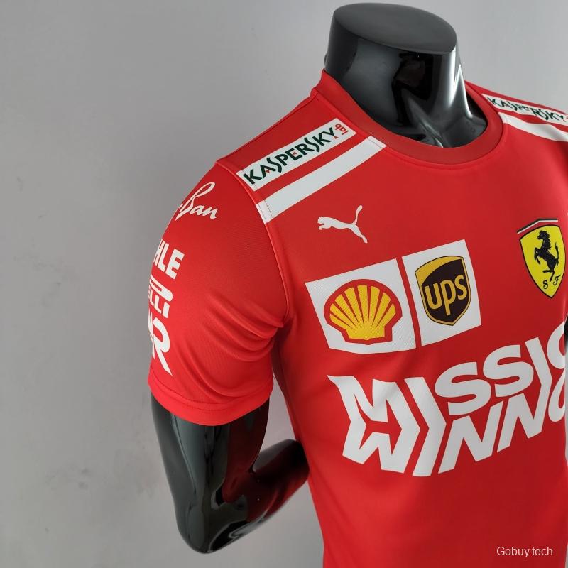 2022 F1 Ferrari  RED T-shirts Full Sponsor #0007