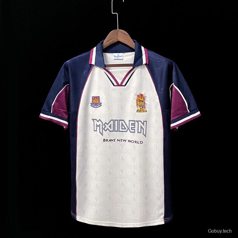 Retro 1999 West Ham Iron Maiden Away Soccer Jersey