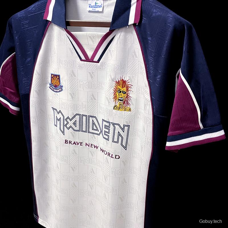 Retro 1999 West Ham Iron Maiden Away Soccer Jersey