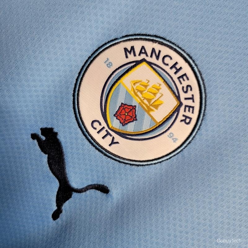 22/23 Manchester City Home Long Sleeve Soccer Jersey