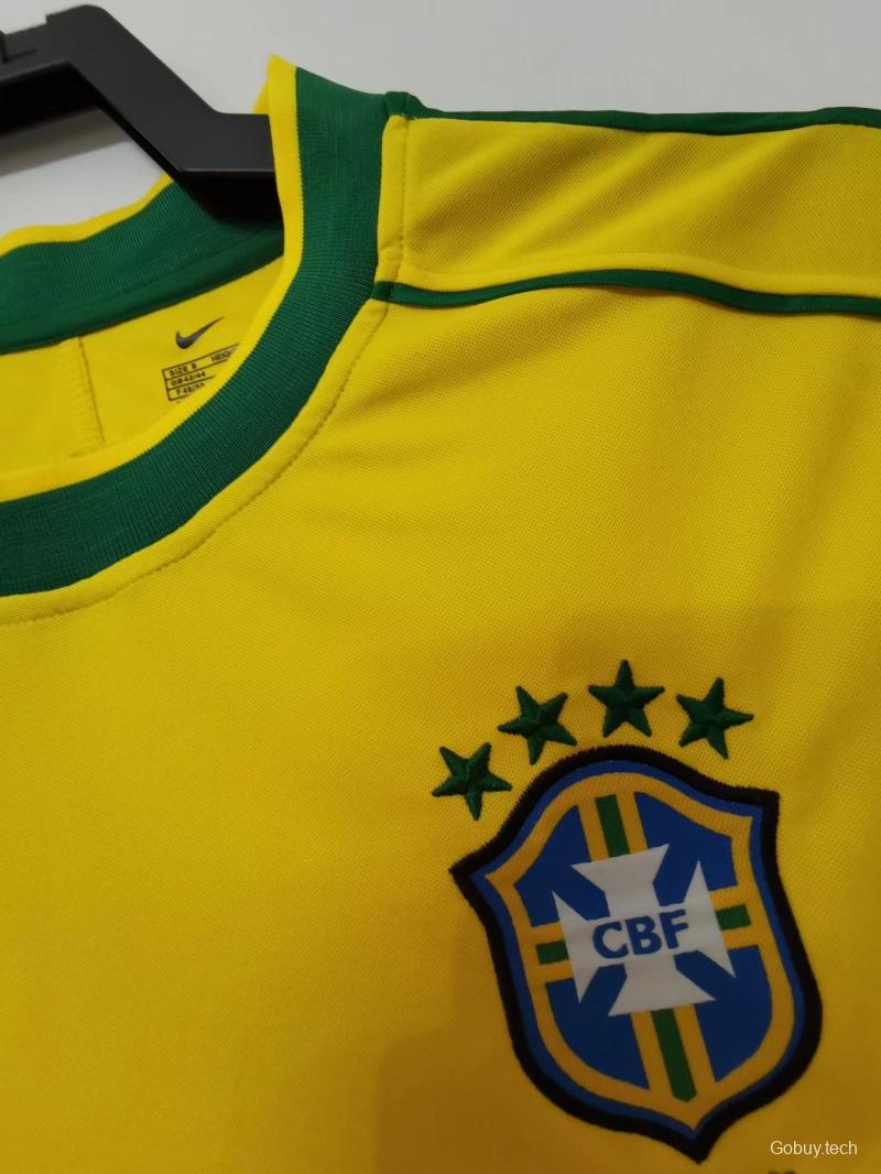 Retro 1998 Brazil Home Soccer Jersey