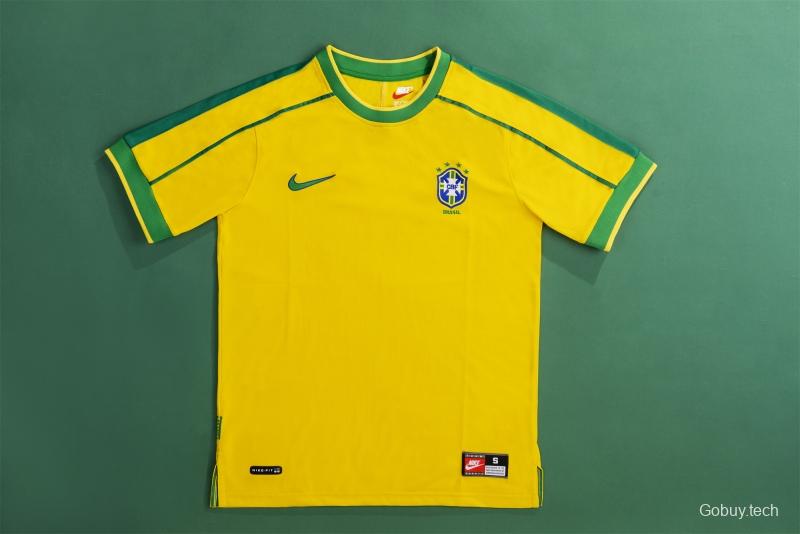 Retro 1998 Brazil Home Soccer Jersey