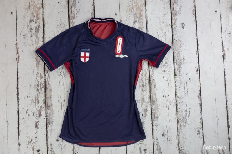 Retro 2002 England Away Reversible (Red/Navy) Soccer Jersey