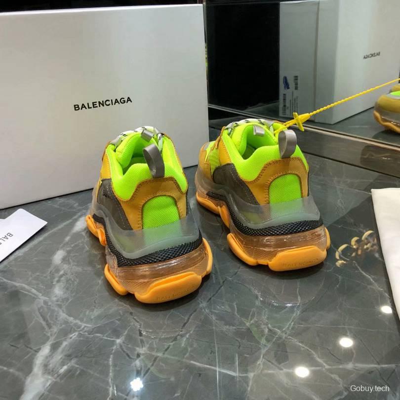 Men/Women Balenciaga Triple S MutiColor Clear Sole Green/Brown Sneaker  Item 6380380