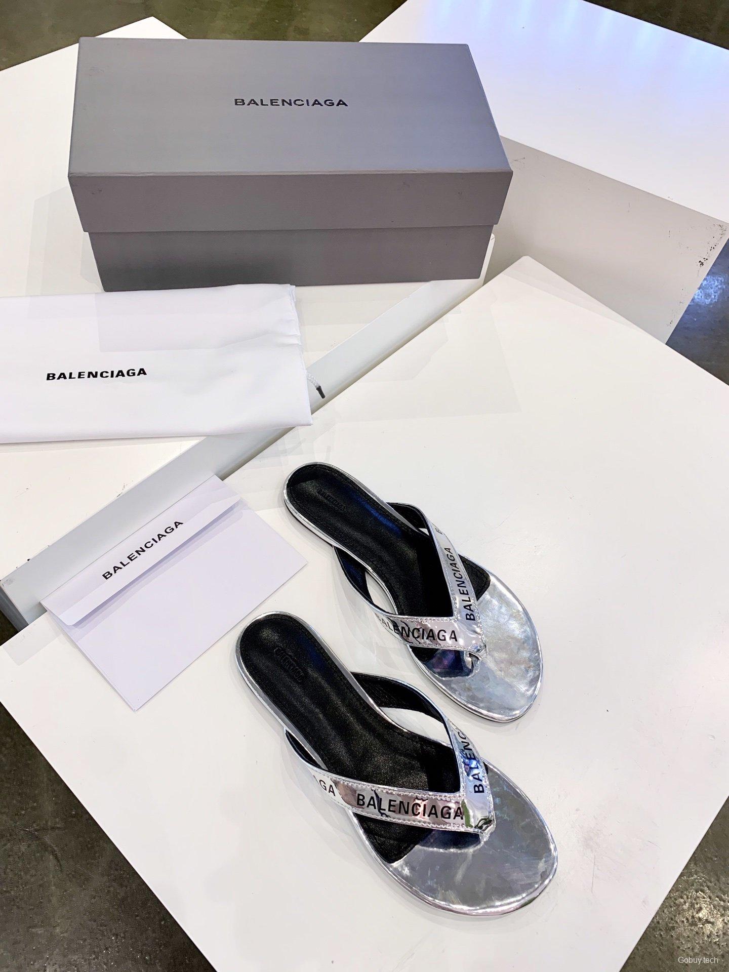 3 Color Men/Women Balenciaga Slipper White/Black/Silver