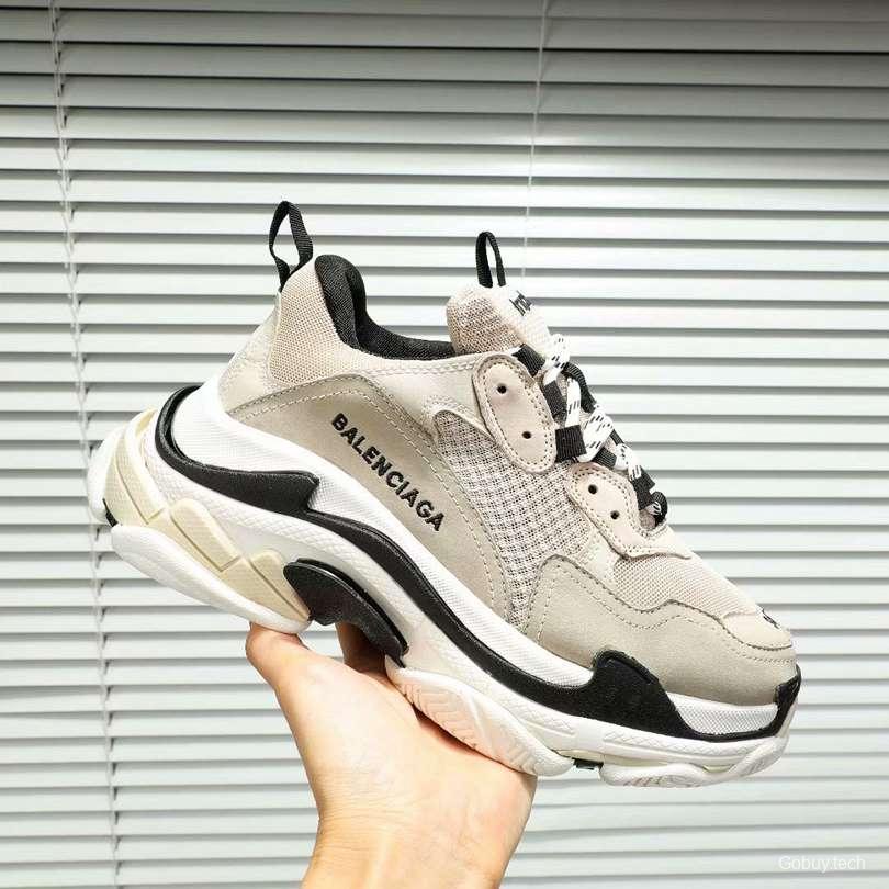 Men/Women Balenciaga Triple S  Sneaker Khaki/Black