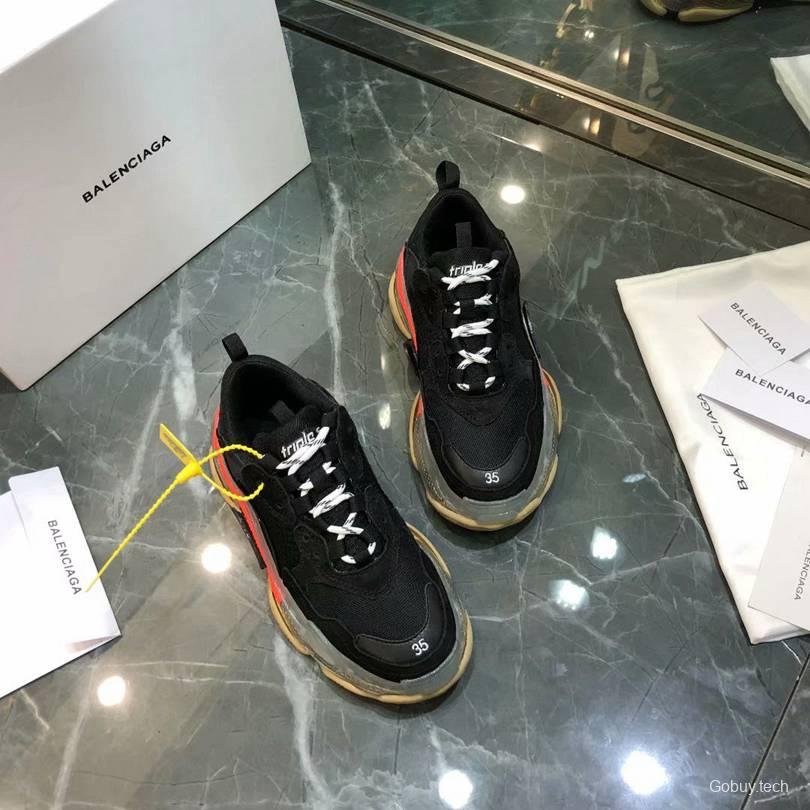 Men/Women Balenciaga Triple S MutiColor Clear Sole Black Sneaker Item 6380400