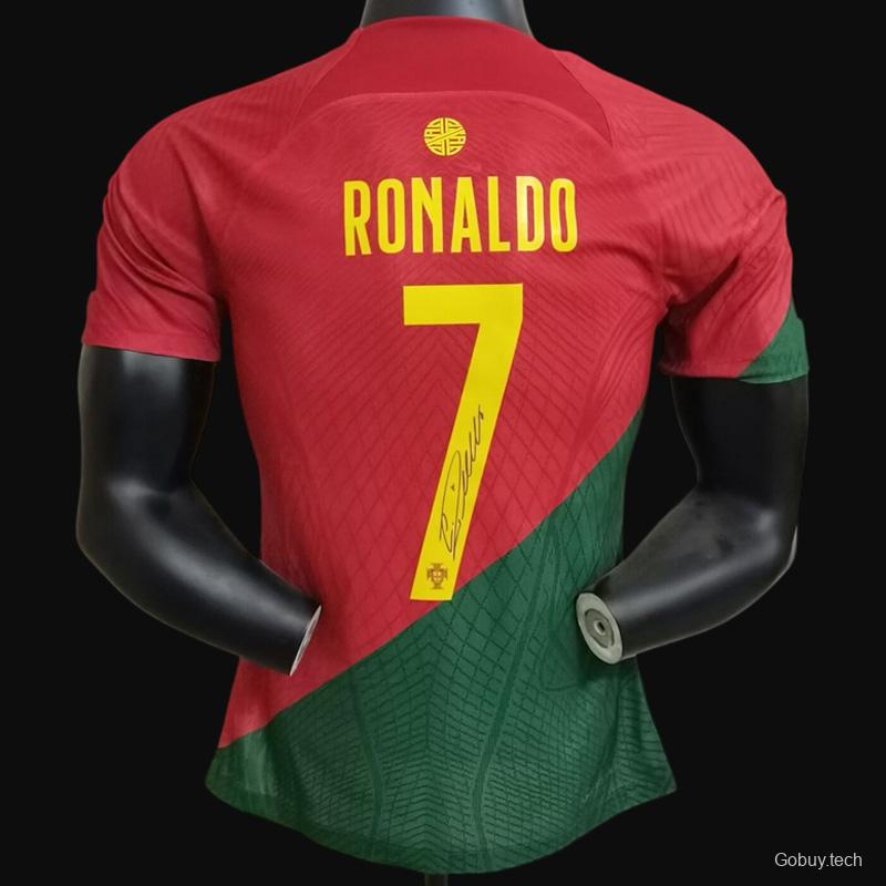 Player Version 2022 Portugal Home With Ronaldo Signed Jersey