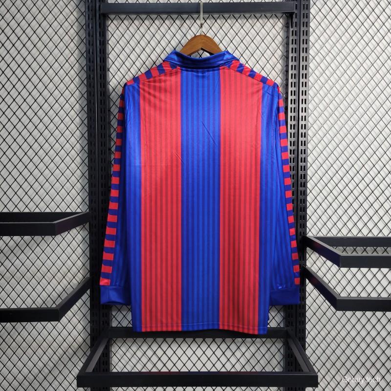 Retro 91/92 Barcelona Home Long Sleeve Jersey