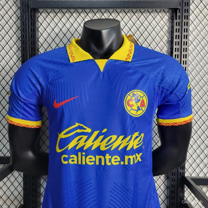 Player Version 23-24 Club America Away Blue Jersey