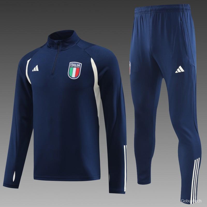 2023 Italy Navy Half Zipper Jacket +Pants