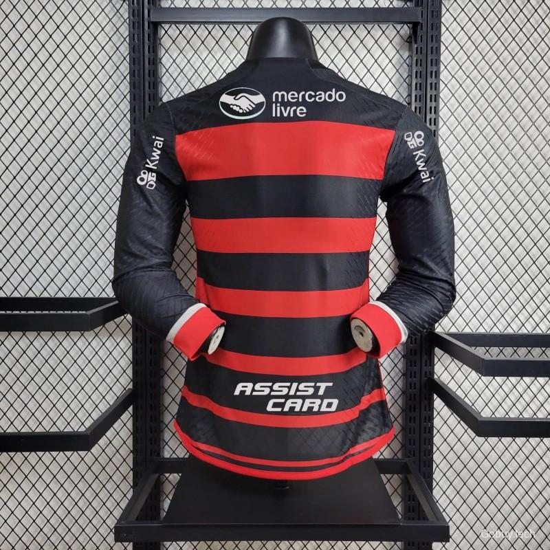 Player Version 24/25 Flamengo Home Long Sleeve Jersey+ All Sponsored