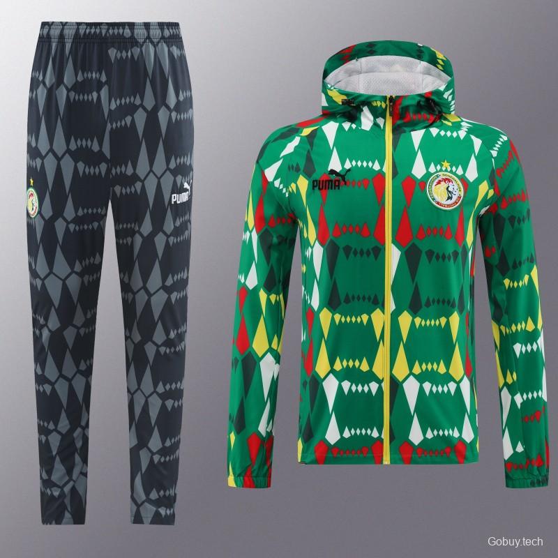 2024 Senegal Green Hoodie Full Zipper Jacket +Long Pants