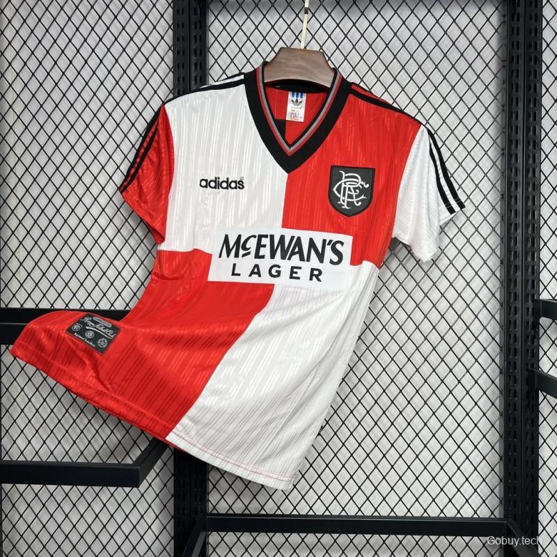 Retro 95/96 Glasgow Rangers Away White/Red Jersey