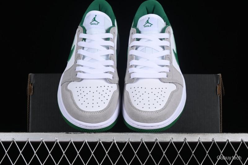 Nike Air Jordan 1 Low Golf Shoes Grey White Green - DD9315-112