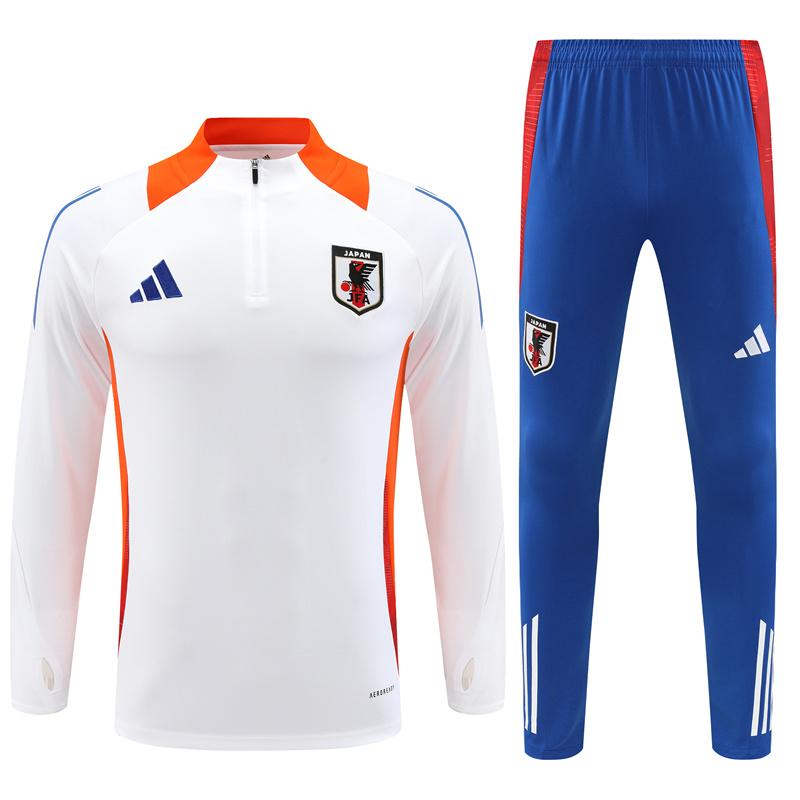 2024 Japan White Half Zipper Jacket+Long Pants