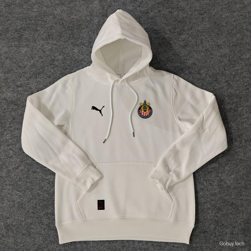 24/25 Chivas Guadalajara Navy/Red/Black/Beige/Grey Hoodie WIth Black Badge
