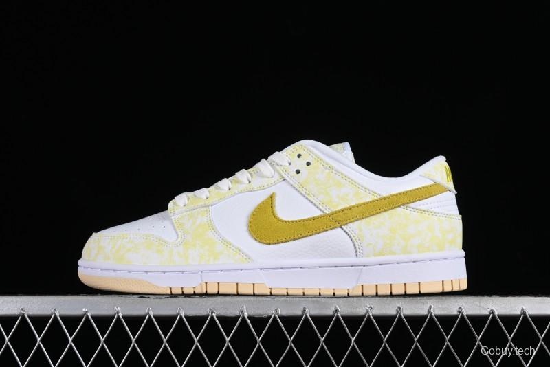 Nike SB Dunk Low Premium Yellow White SB Shattered Backboard Fashion Casual Skate Shoes - DM9467-700